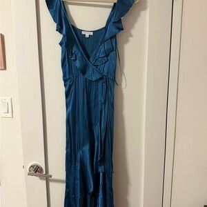 Socialite Asymmetrical Teal Dress